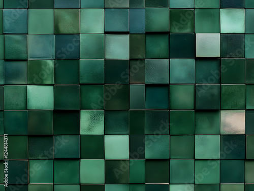 Green Square Tiles Form a T...