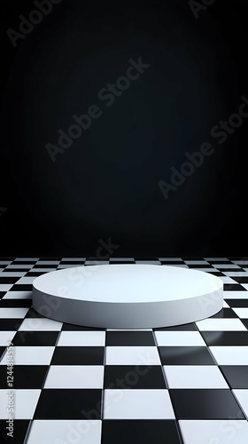 White Cylinder Podium Stand...