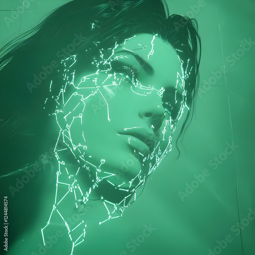 3D Render of Woman's Face w...