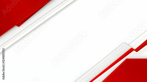 Abstract Red and White Geom...