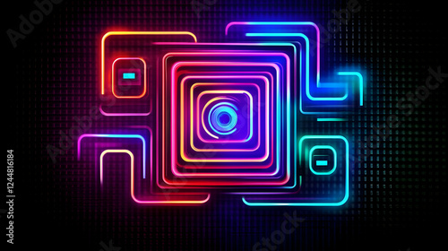 Vivid Neon Squares Create a...