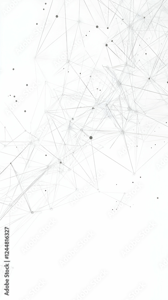 Abstract Network Illustration Depicts Interconnected Nodes and Lines on a White Background Abstract Network Illustration Depicts Interconnected Nodes and Lines on a White Background