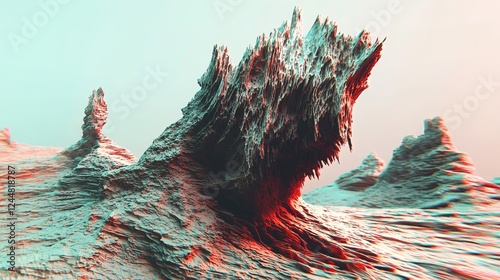 Digital Renditions of Regenerative Biology in Abstract Landscape Formations photo