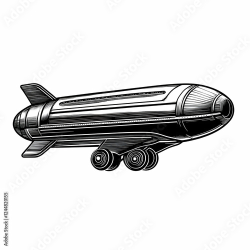 Vintage Rocket Illustration...
