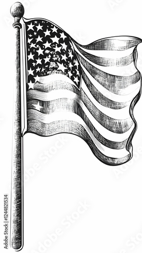 Waving Flag Illustration in...