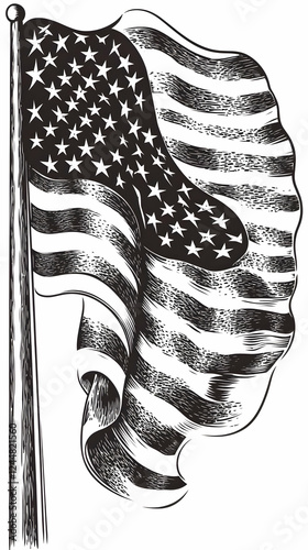 Flowing National Flag Illus...