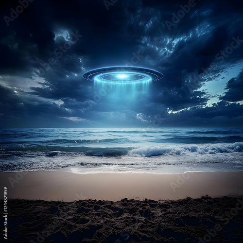 UFO Hovering Over a Tranqui...