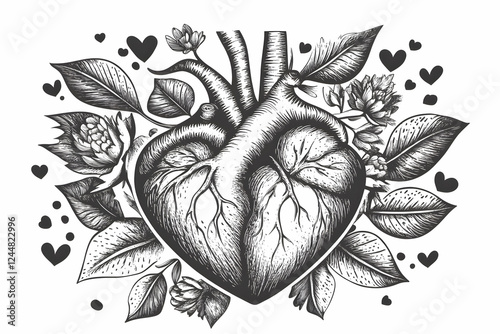 Anatomical Heart Entwined w...