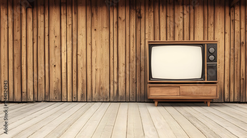 Vintage Television Set Sits...