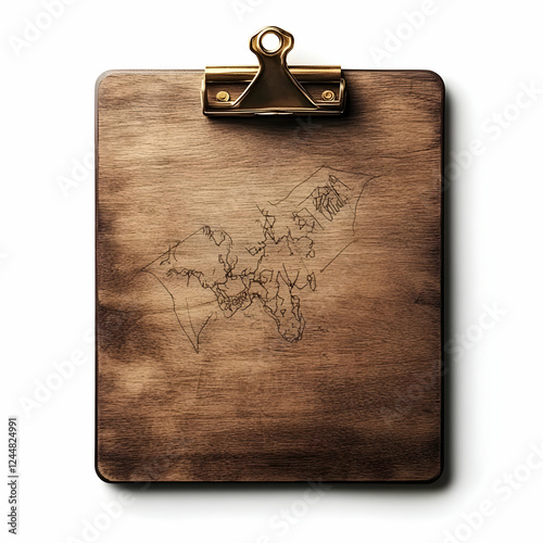 Wooden Clipboard Holds a Sk...
