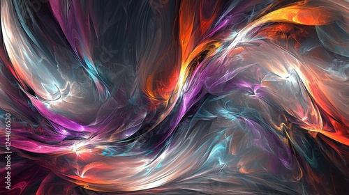 Abstract Fusion of Cellular Structures with Vibrant Color Flow Design