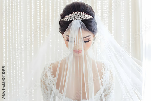 A Bride Wears a Veil Gracef...