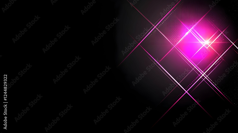 Obraz premium Abstract Pink Light Streaks Intersect Dynamically on a Dark Background