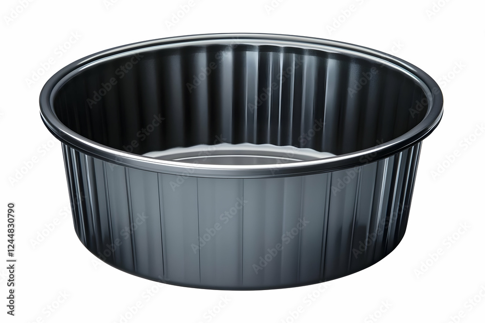 Empty Black Plastic Disposable Food Container Isolated on White Background Empty Black Plastic Disposable Food Container Isolated on White Background