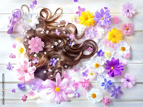 Brown Hair Decorated With C...