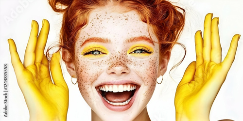 Redhead Woman Laughs with Y...