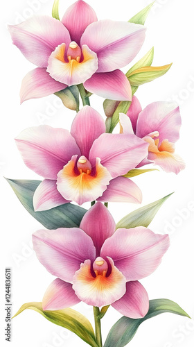 Pink Orchids Bloom Elegantl...