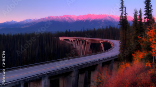 Curving Highway Bridge Wind...