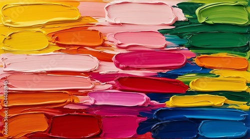 Abstract acrylic painting with thick impasto strokes in vivid colors. A visually striking composition that showcases bold artistic expression and modern textured design

