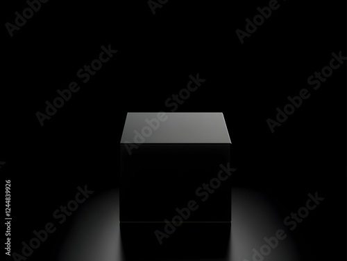 Black Cube on a Dark Backgr...