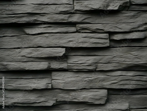 Dark gray stone wall forms ...