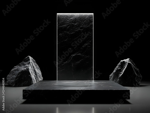Black Marble Podium Display...