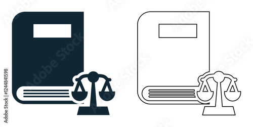 legal book icon vector, law firms, legal education, judiciary, attorneys, court cases, and regulations pictogram symbol ui and ux design, glyphs and stroke line