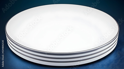 Stack of Elegant White Plat...