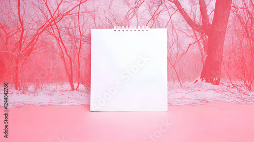 Blank notepad stands uprigh...