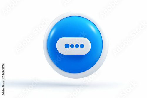 3D Blue Circle with White C...
