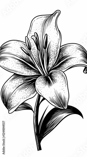 Detailed Black and White Il...
