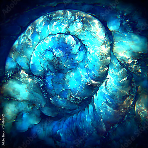 Abstract Blue Swirl Creates...