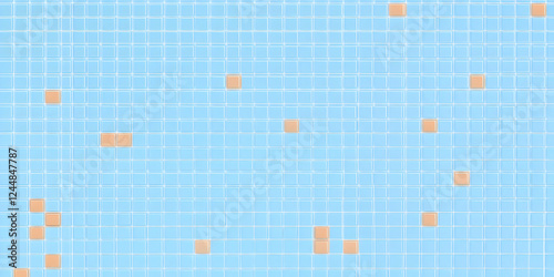 Blue mosaic tile background...