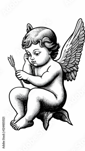 Cherubic Figure Contemplate...