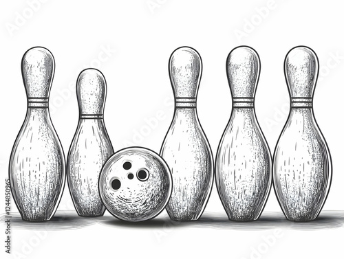 Vintage Bowling Pins and Ba...