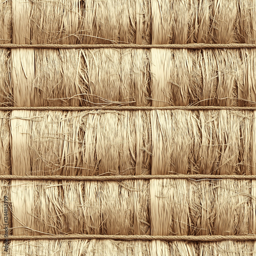 Close-up of layered wooden shingles creating a natural textured background, perfect for architecture, construction, rustic design, and organic pattern compositions. photo