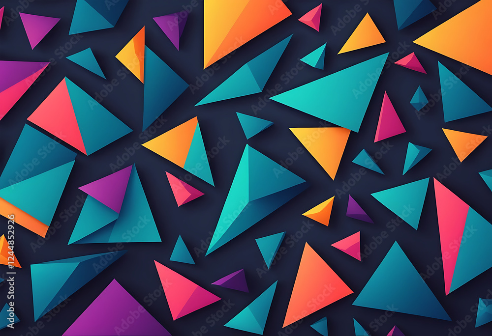 Geometric abstract background, Abstract shapes concept design, Abstract background with colorful triangles for magazines, Retro Cube Background Pattern, gradient colored background
