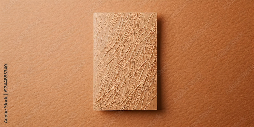 Fototapeta premium Textured Rectangular Piece on a Matching Background Creates Visually Appealing Contrast and Depth
