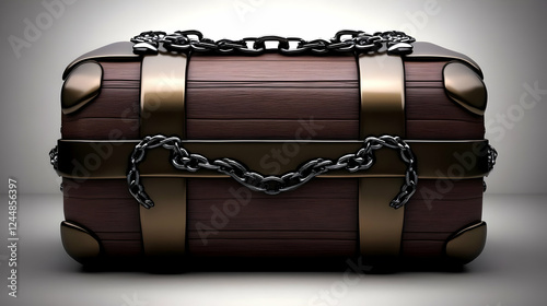 3D Rendered Wooden Treasure...