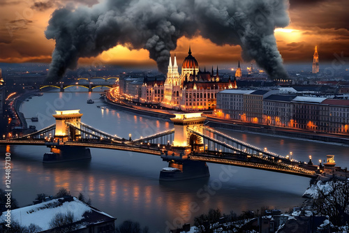 Illuminated Cityscape with ...