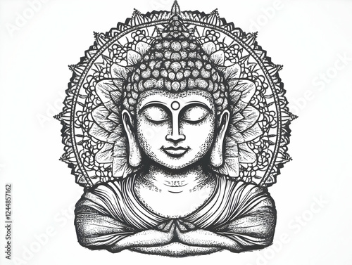 Serene Meditating Figure in...