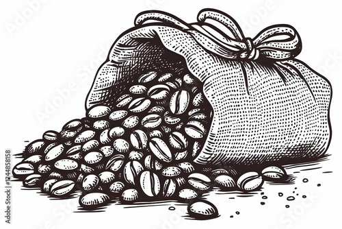 Vintage Coffee Beans Spill ...