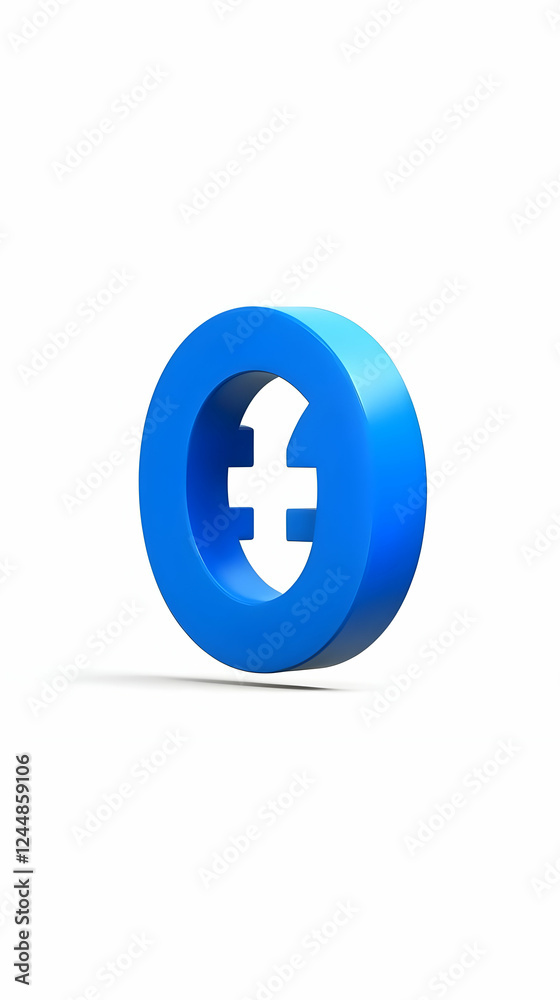3D Generic Currency Symbol in a Blue Oval Shape on White Background 3D Generic Currency Symbol in a Blue Oval Shape on White Background