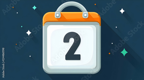 Calendar Icon Shows Day 2 o...