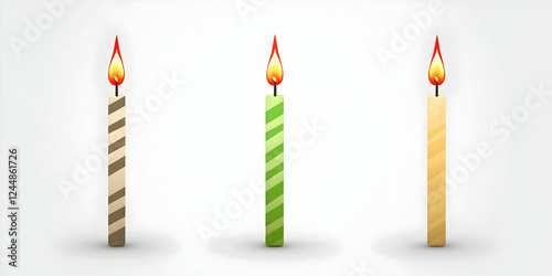 Three Striped Candles Burn ...