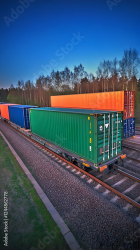 Freight Train Carries Color...