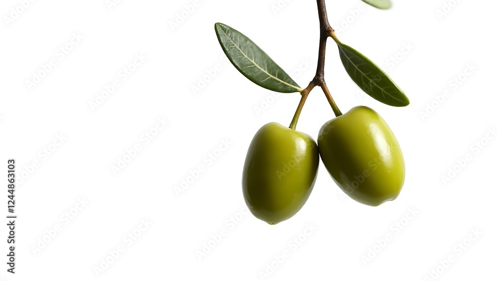 A close-up of two ripe olives hanging from a branch - freshness, natural - suitable for food related media and blogs A close-up of two ripe olives hanging from a branch - freshness, natural - suitable for food related media and blogs