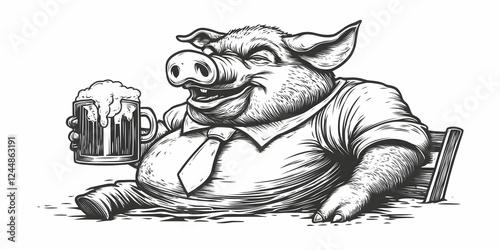 Happy Pig Enjoys a Frothy B...