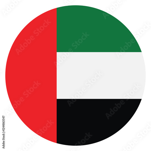 Arab Emirates flag. Arab Emirates circle flag logo icon computer vector illustration design photo