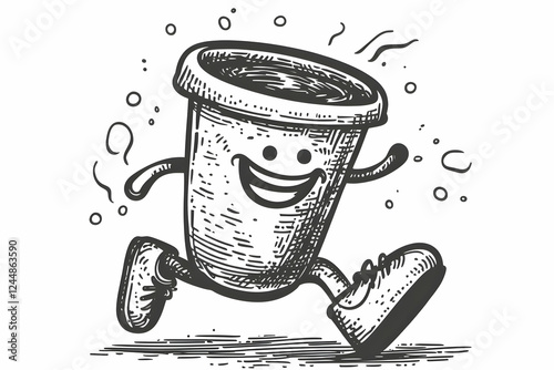 Happy Disposable Coffee Cup...